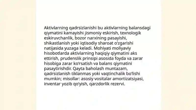 Aktivlarning qadirsizlanishi 3