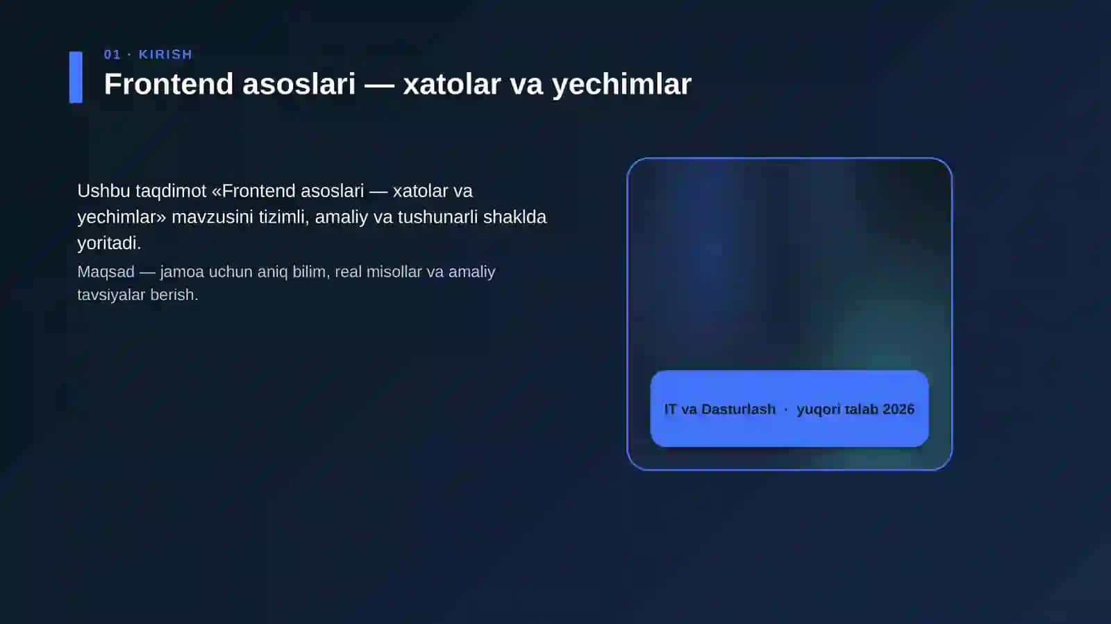 Frontend asoslari — xatolar va yechimlar 4