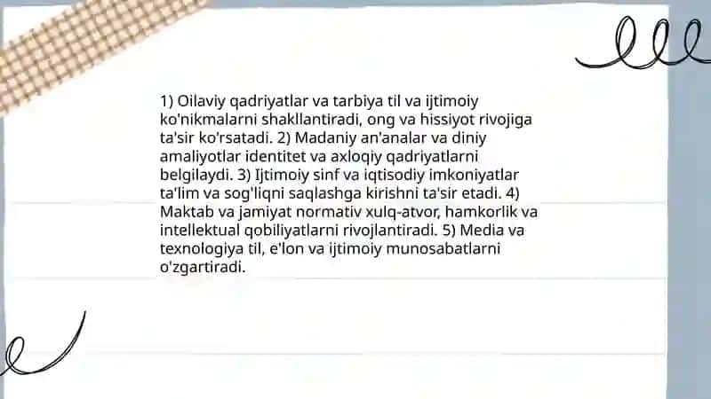 Bola rivojlanishiga muhitning tasiri 4. 4