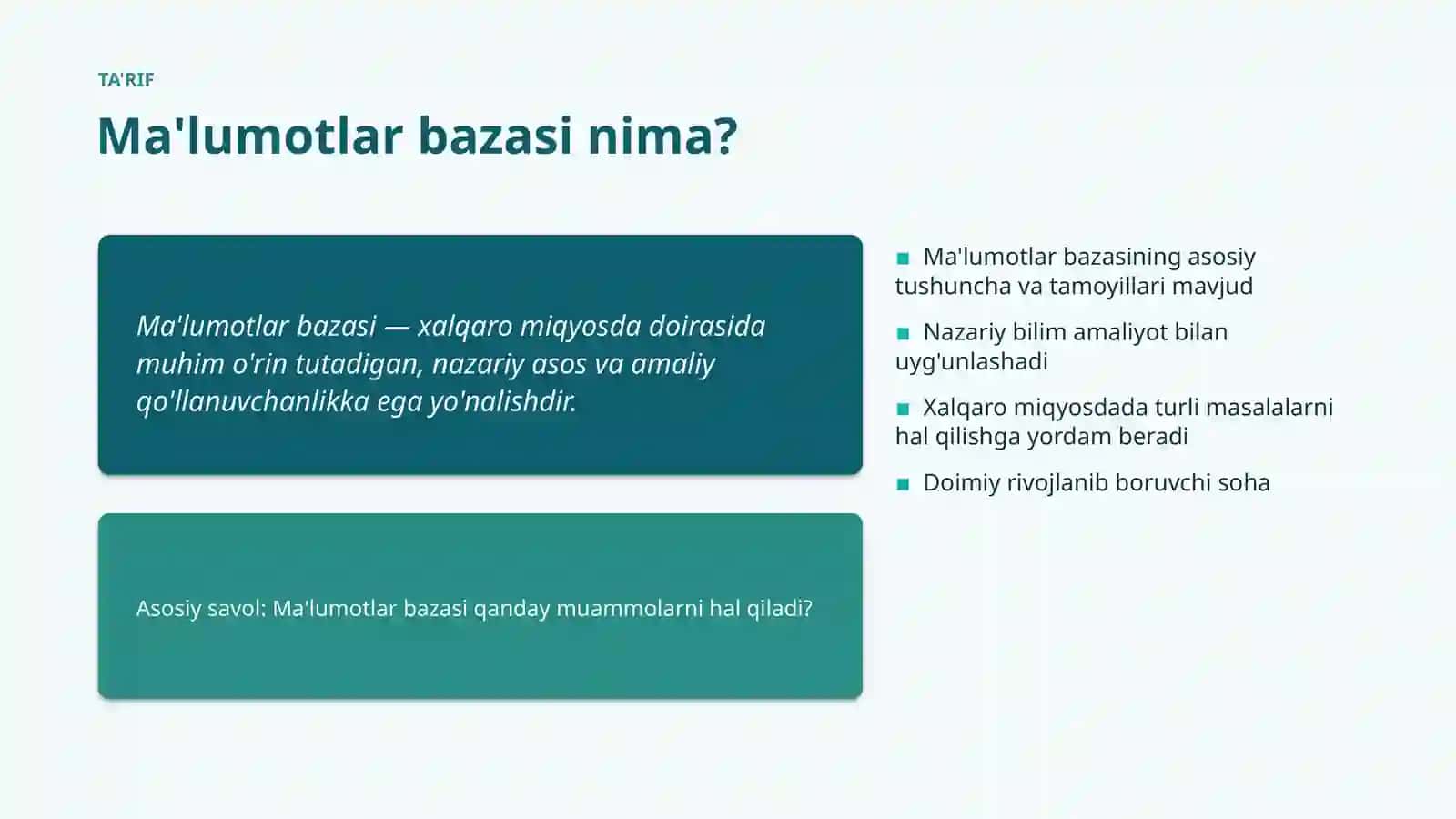 Ma'lumotlar Bazasi 4