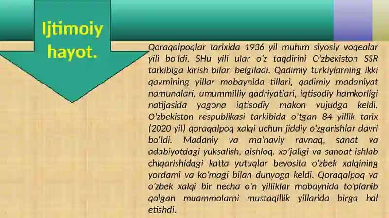 Mustaqillikyillarida Qoraqalpog‘iston Respublikasi ijtimoiy-iqtisodiy va siyosiy hayotida amalga oshirilgan islohotlar 4