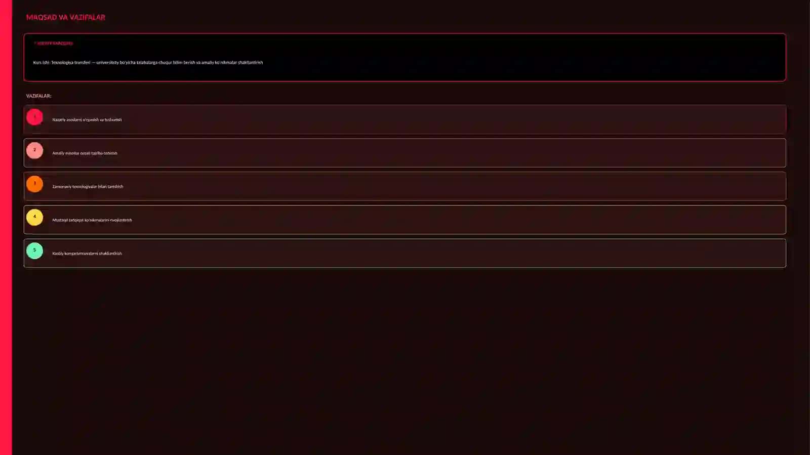 Texnologiya transferi — universitety talabalari uchun [interaktiv dars] 4