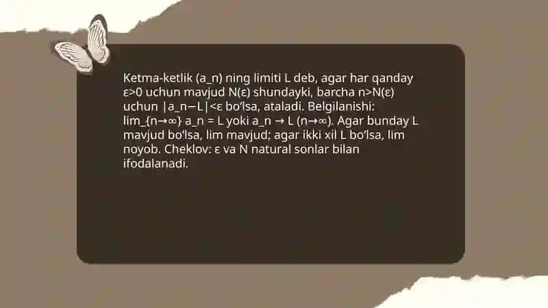 Sonlar ketma-ketligi va uning limiti 4