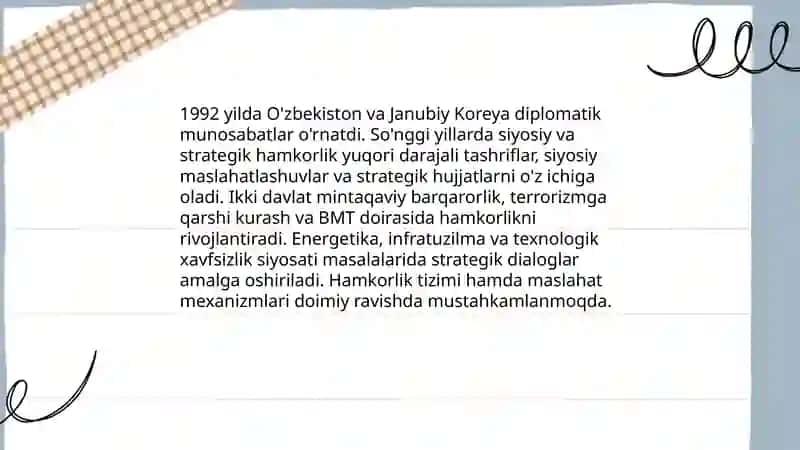 O'zbekiston va Janubiy Koreya munosabatlari 4