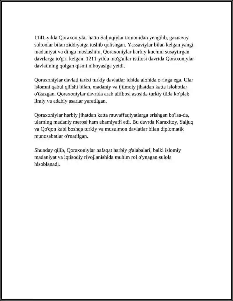 Qoraxoniylar tarixi 4
