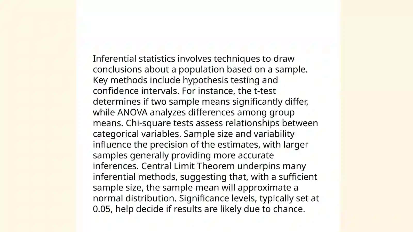 Techniques for understanding and presenting statistical information 4