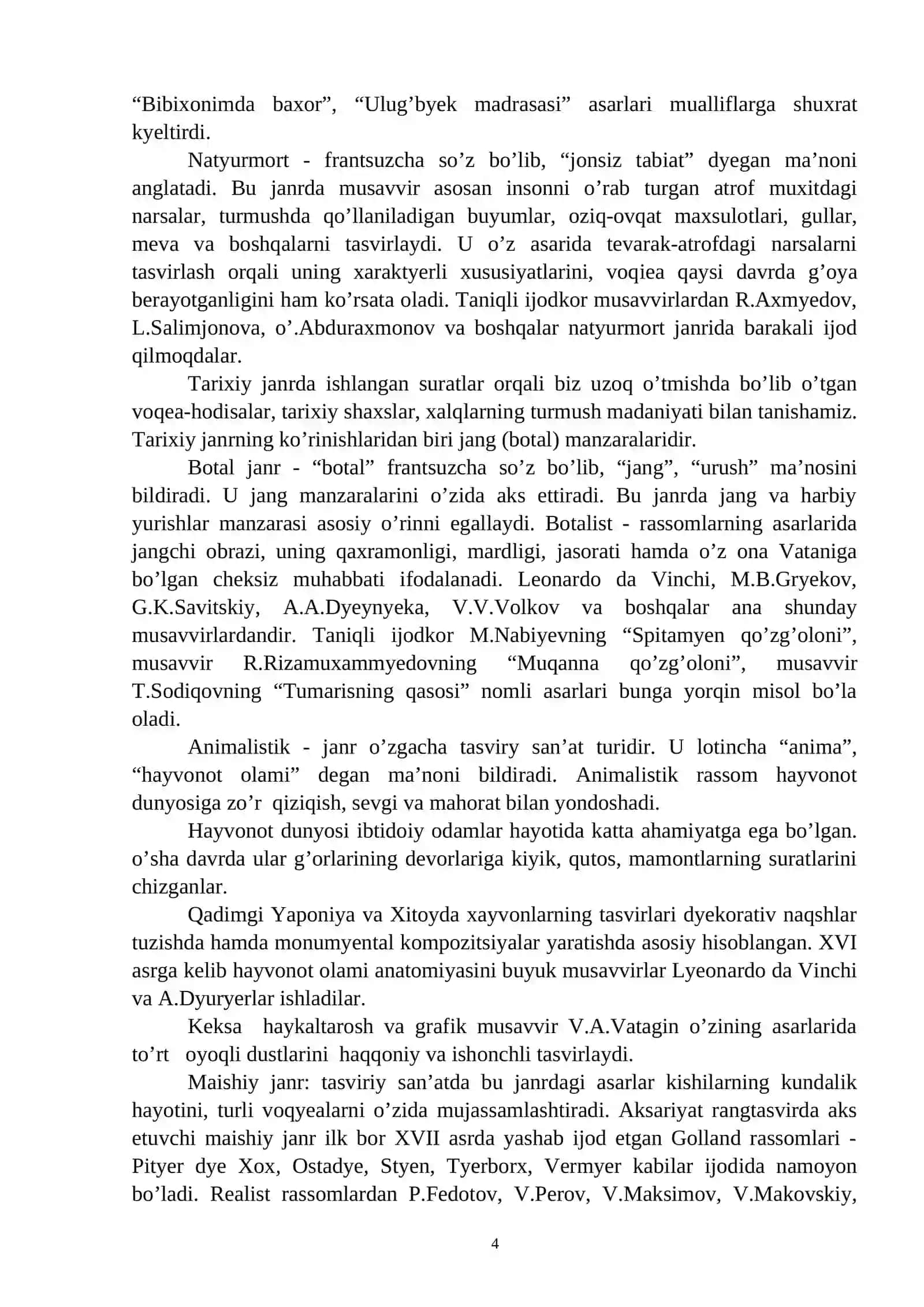 Tasviriy san’at tarixi fanidan 4