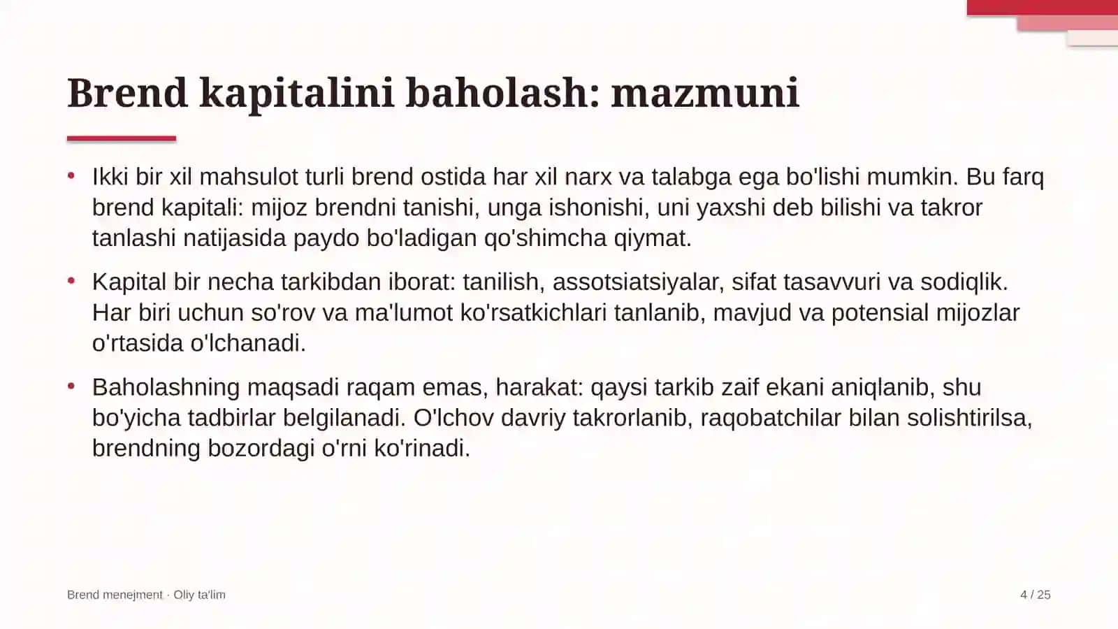 Bojxona terminallarida brend kapitalini baholash 4