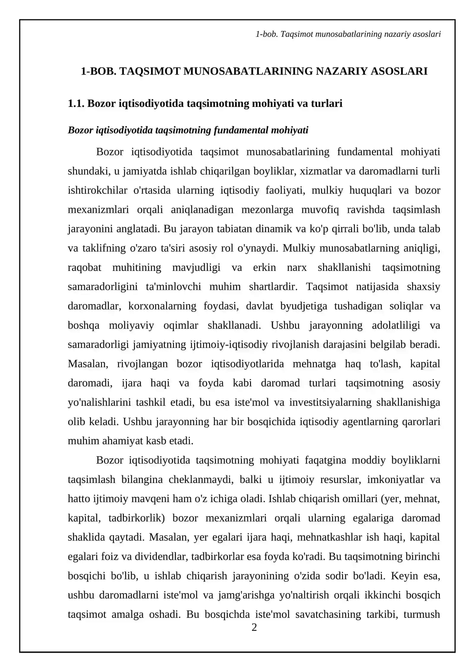 Bozor iqtisodiyotida taqsimot munosabatlari mohiyati va vazifalari 4