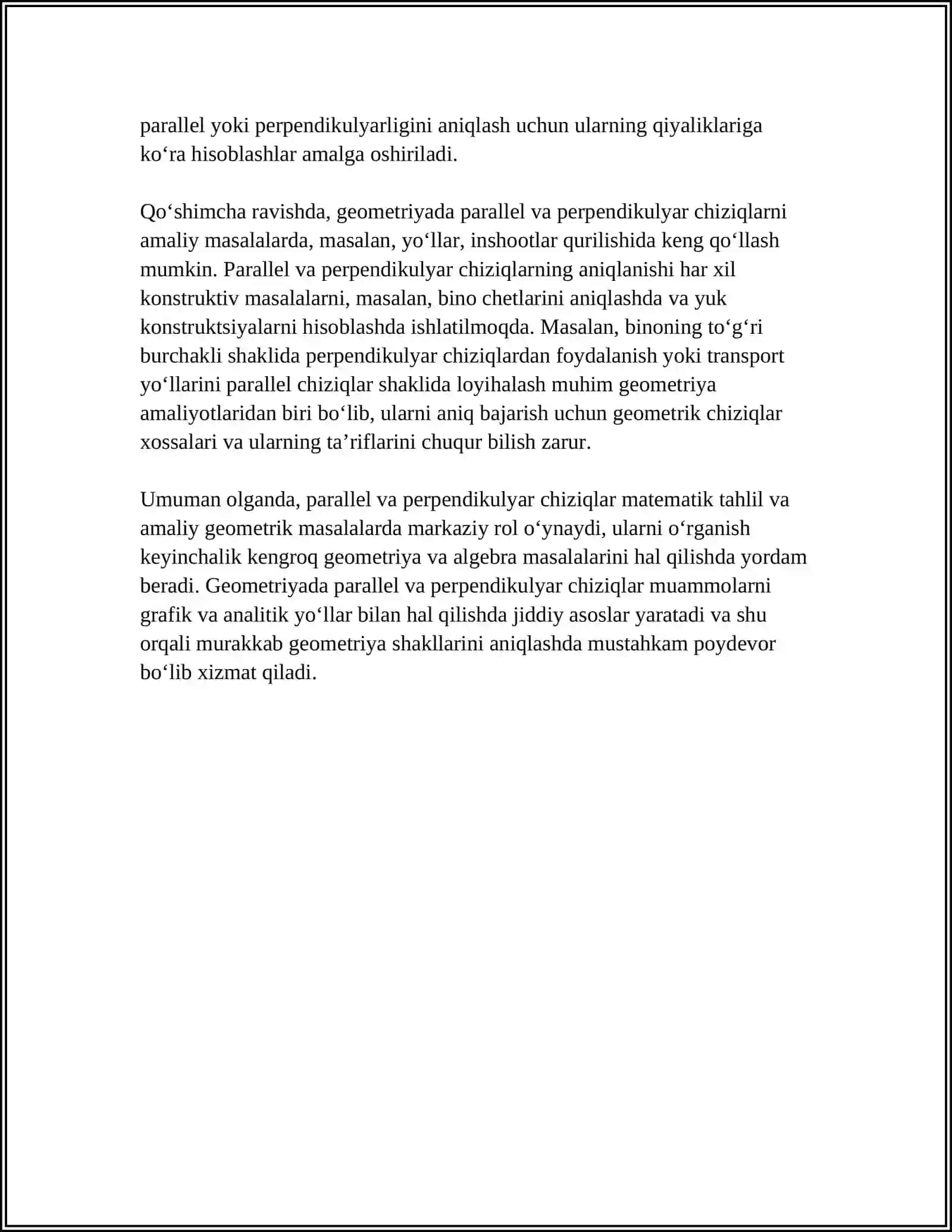 PARALLEL VA PERPENDIKULYAR TOʻGʻRI CHIZIQLAR 4