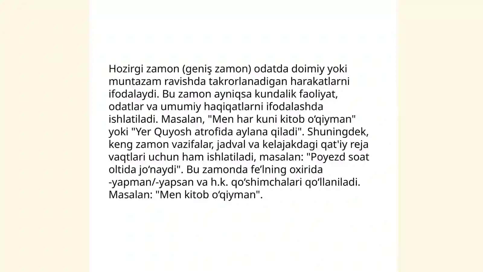 Geniş zamon nedir, örnekleri 4