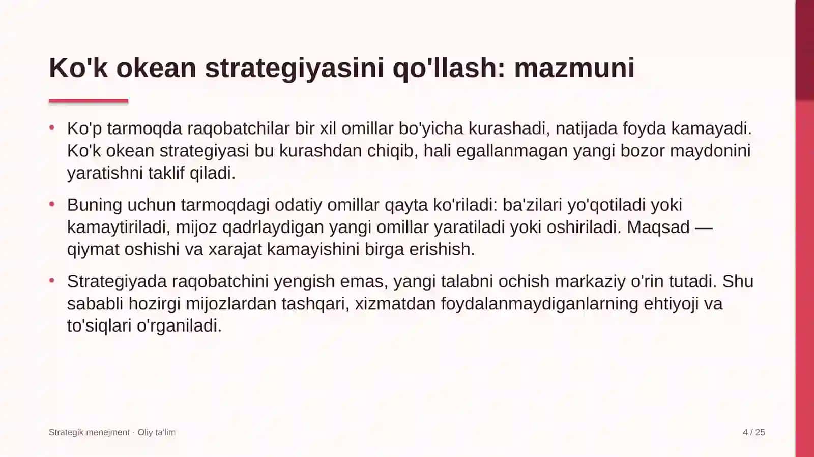 qadoqlash materiallari ishlab chiqarishda ko'k okean strategiyasini qo'llash 4576 4