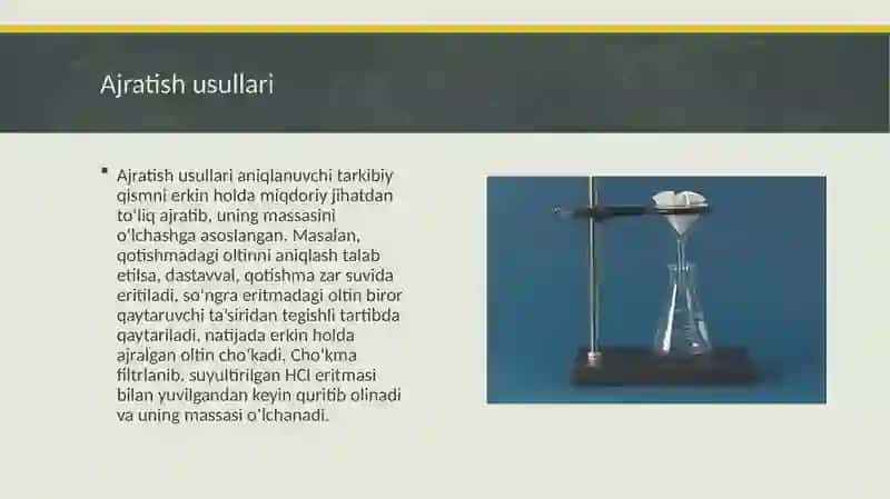 Gravimetrik analiz metodlari. 4