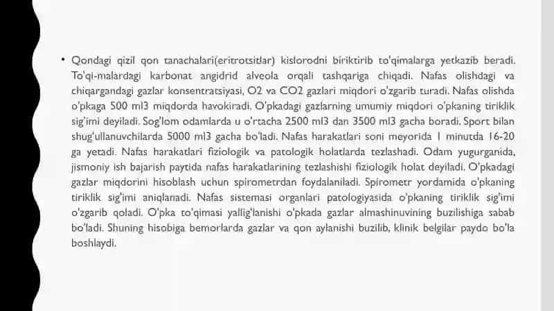 Nafas olish a’zolari tizimini baholash 4