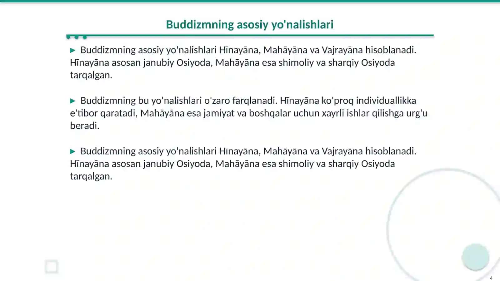 Buddizmning mazhablar 4