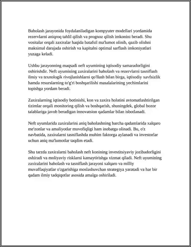 NEFT UYUMINING ISHLASH DAVOMIYLIGINI ANIQLASH 4
