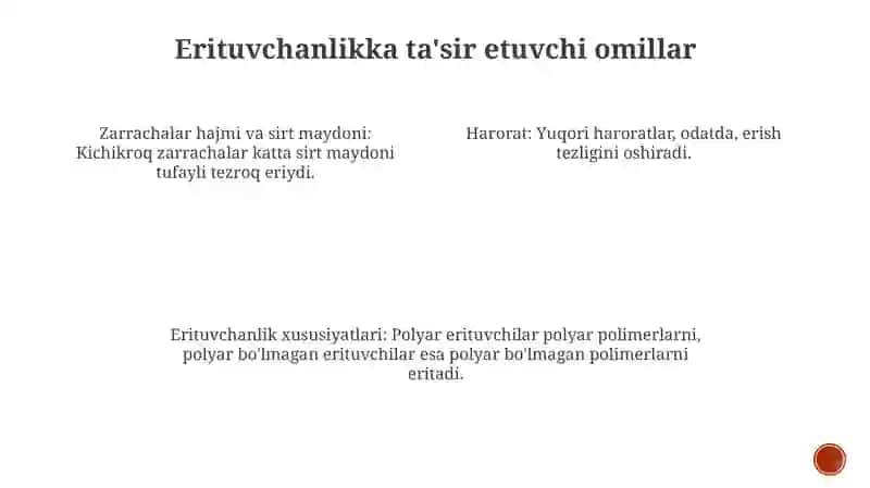 Polimerlarning bo‘kishi va Erishi 4