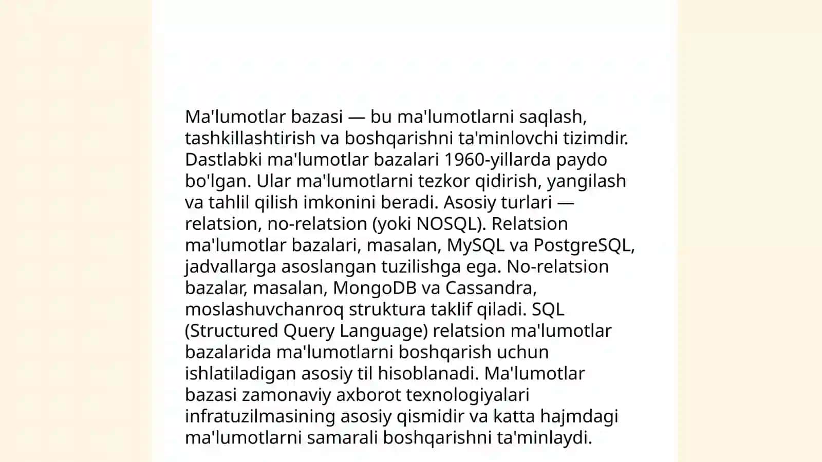 SQL tiliga kirish 4
