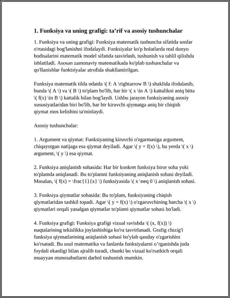 ELEMENTAR FUNKSIYALARNING XOSSALARI VA GRAFIGI 4