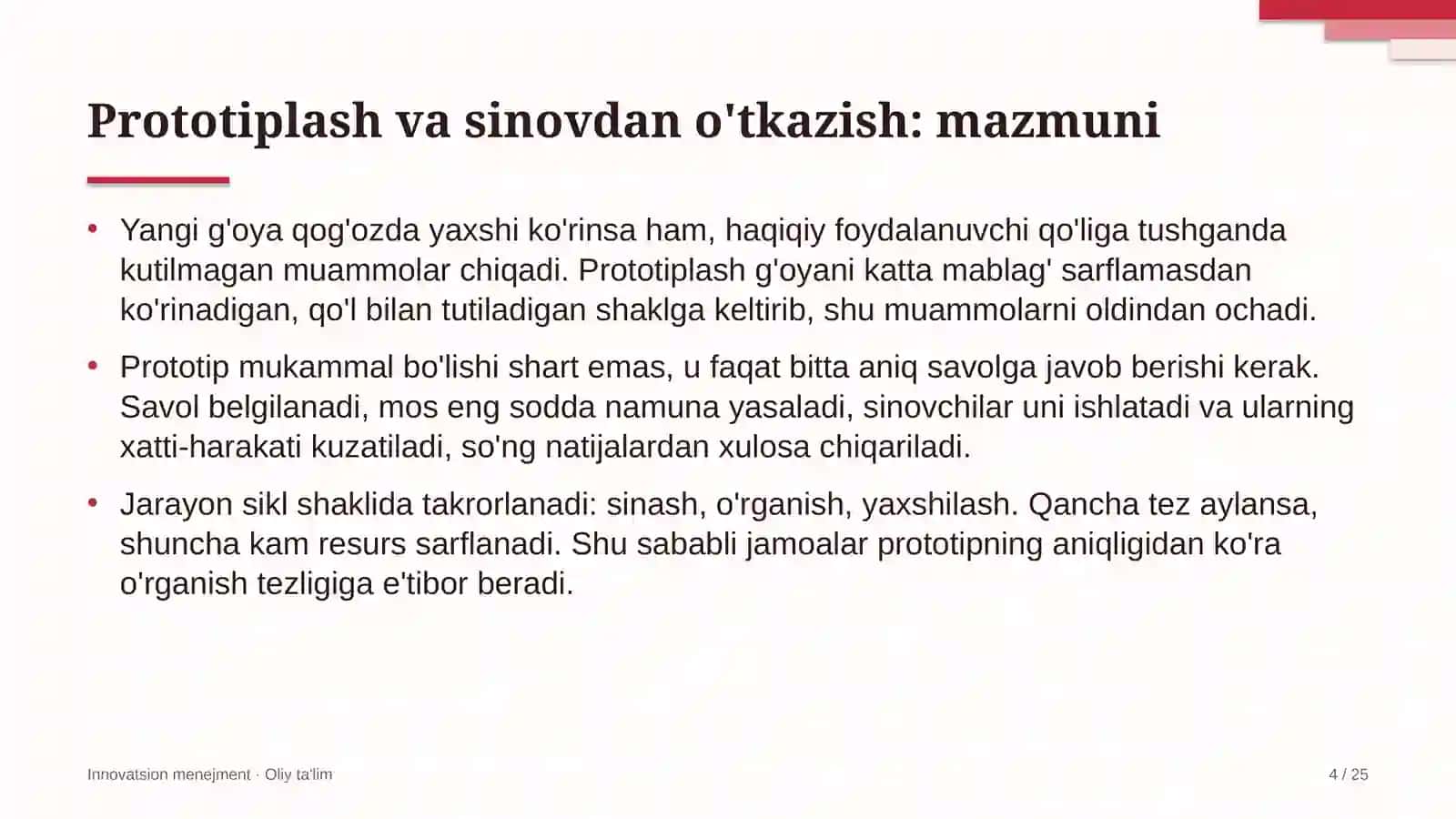 Blogerlik faoliyatida prototiplash va sinovdan o'tkazish 4