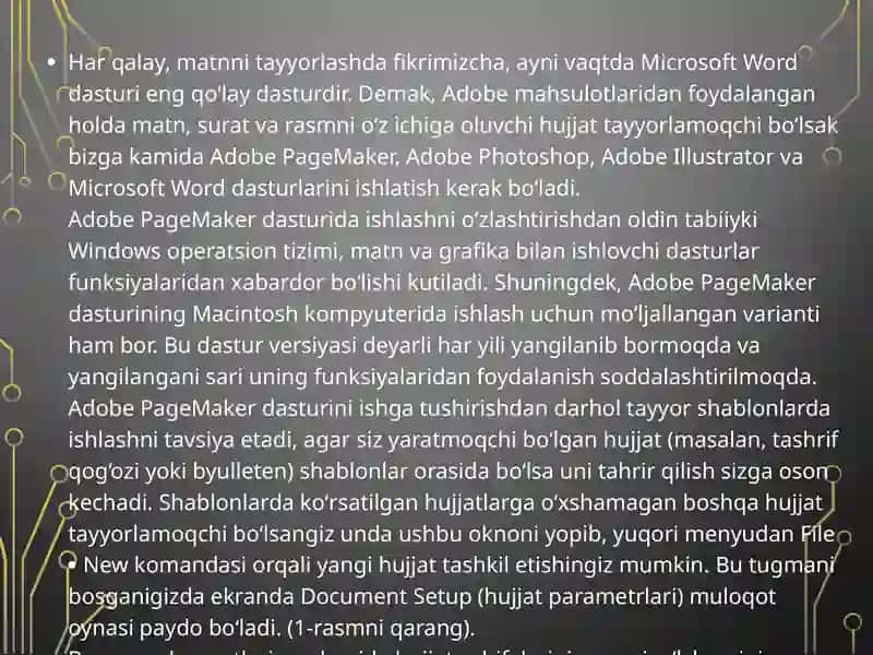 PAGEMAKER DASTURI BILAN ISHLASH 4