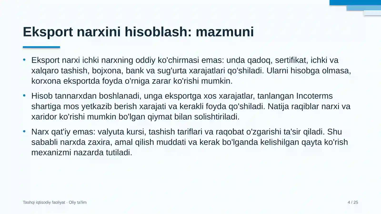 turistik zonalarda eksport narxini hisoblash 1639 4