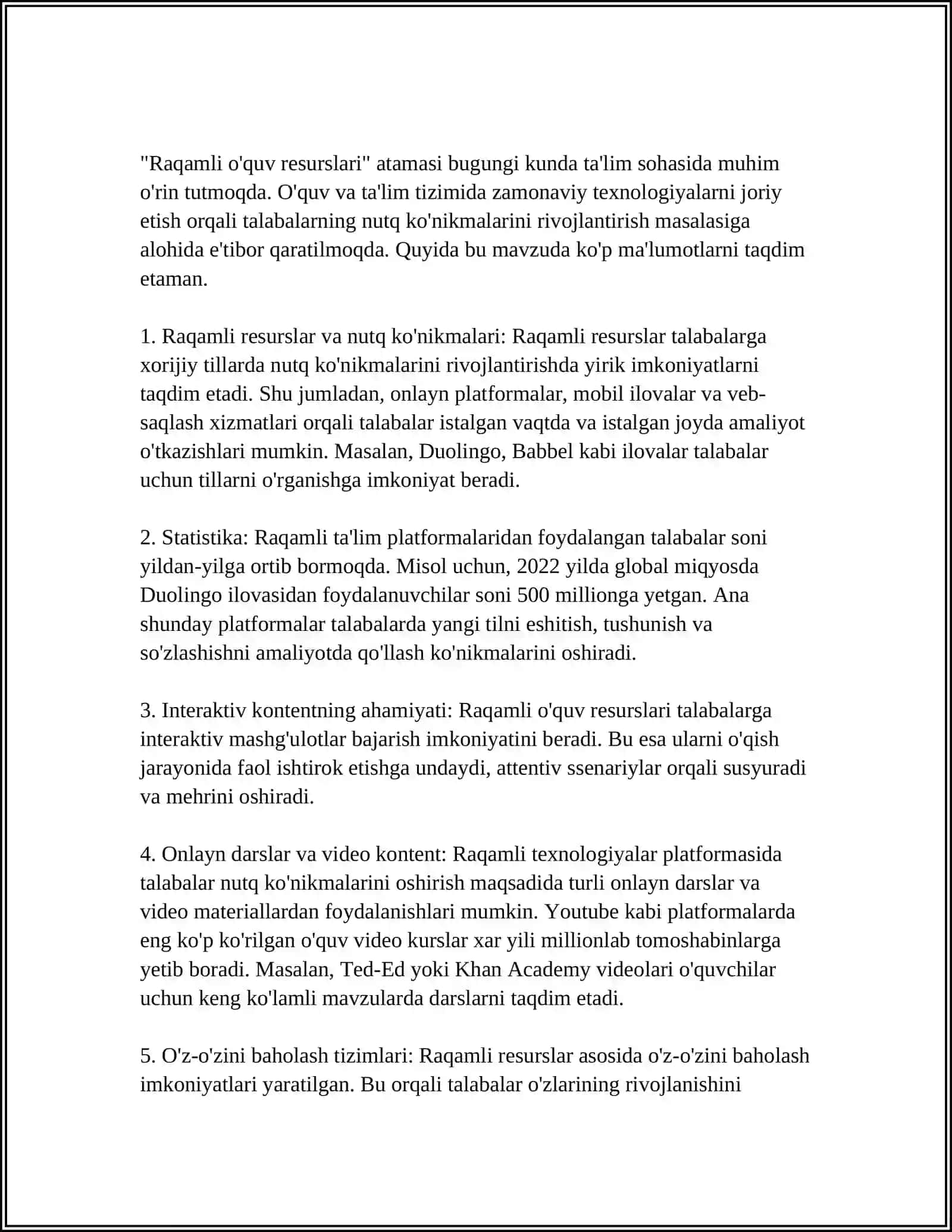 THE ROLE OF INTERACTIVE EDUCATIONAL TECHNOLOGIES IN DEVELOPING DISCOURSE COMPETENCE OF B1 LEVEL STUDENTS 4