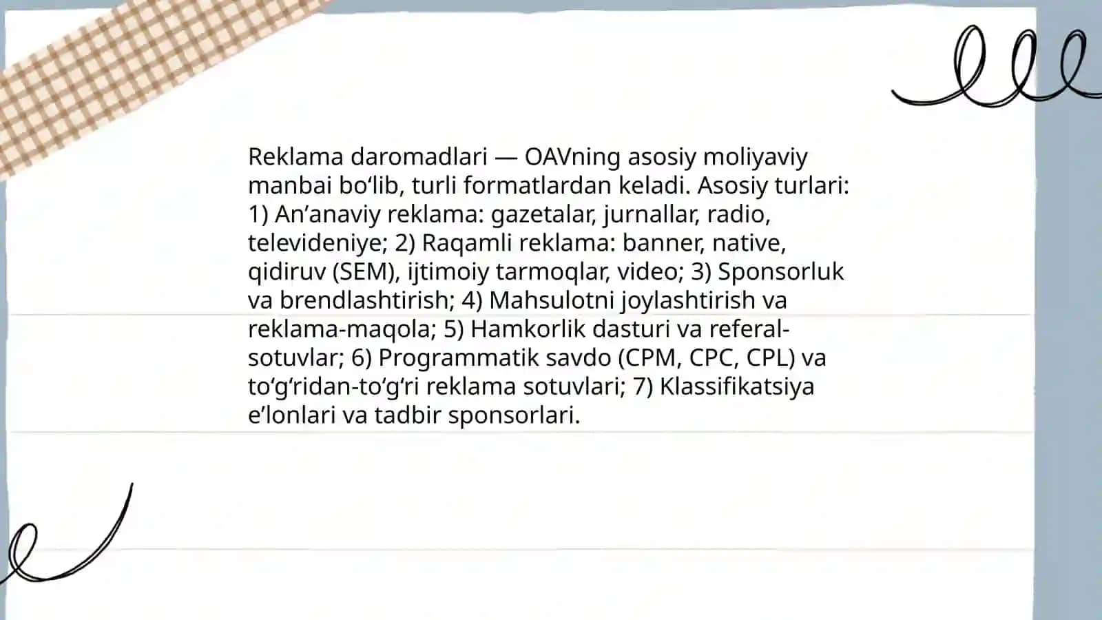 OAVni moliyalashtirish manbalari 4