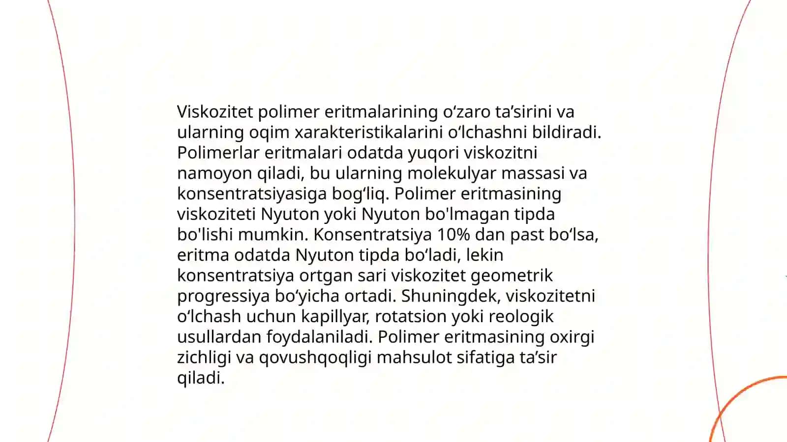 Polimer eritmalarning reologik xossalari 4