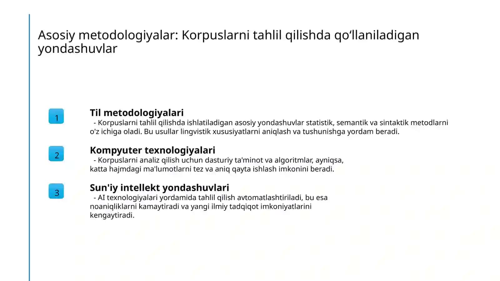 Korpus lingvistikasining rivojlanishi. 4