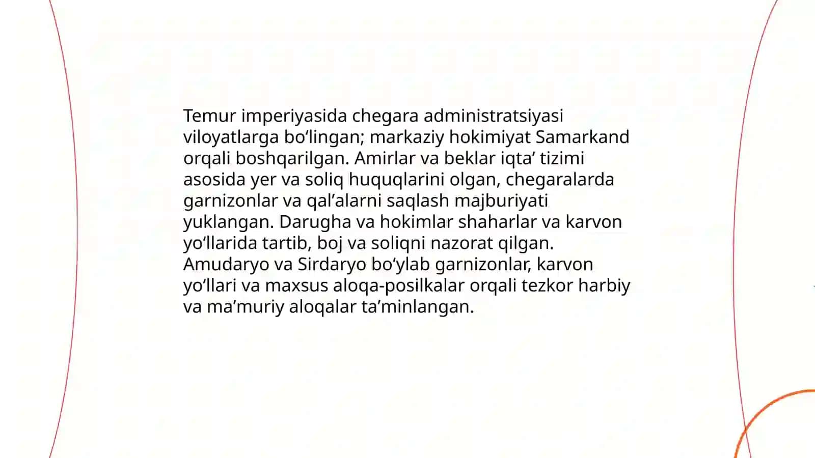 Amir Temurning davlat chegaralarini mustahkamlashi 4