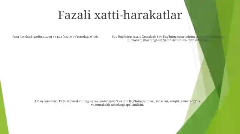 Suv Bug’Ining Asosiy Xossalari 4