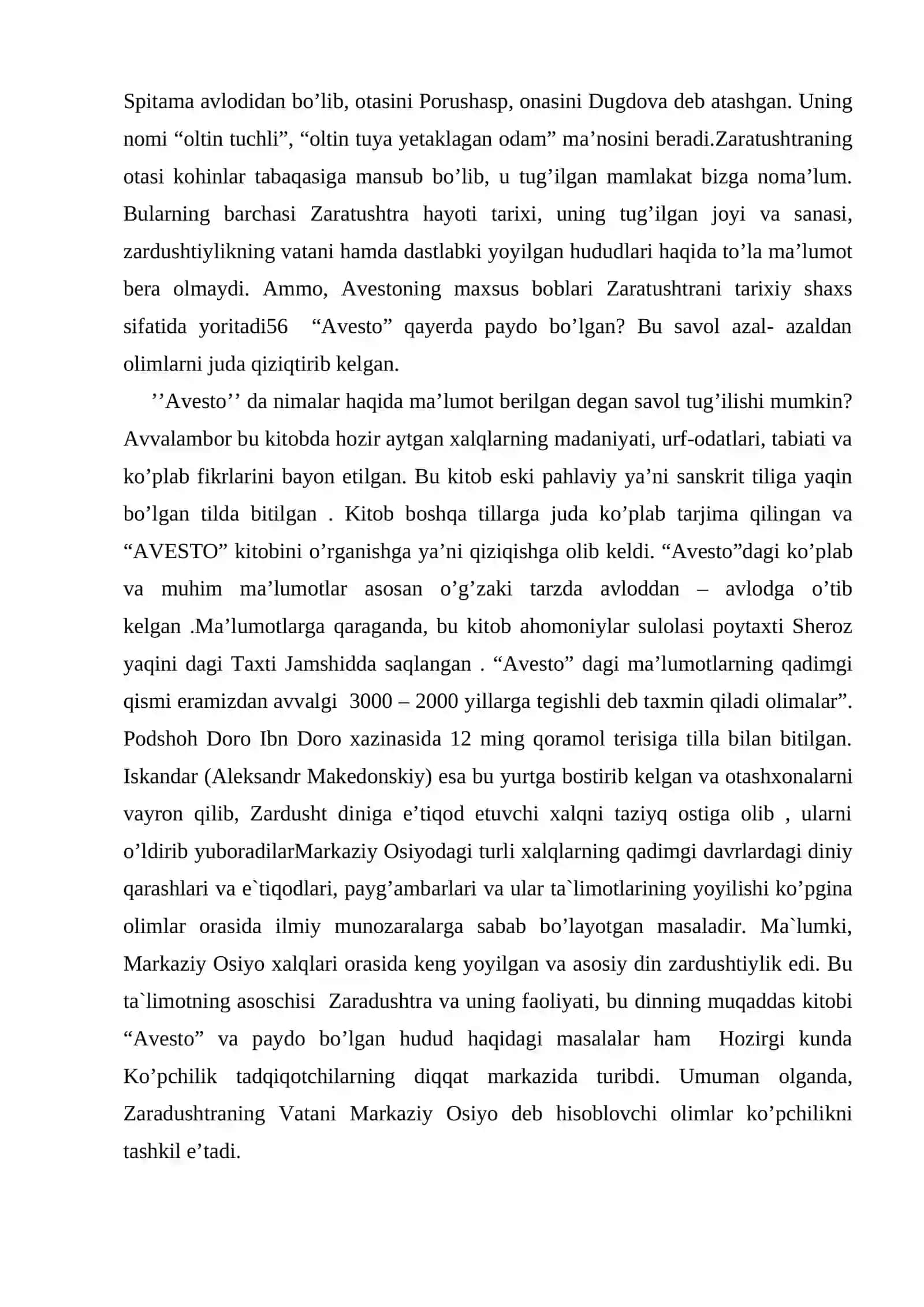 «AVESTO» -TARIXIY MANBA SIFATIDA 4