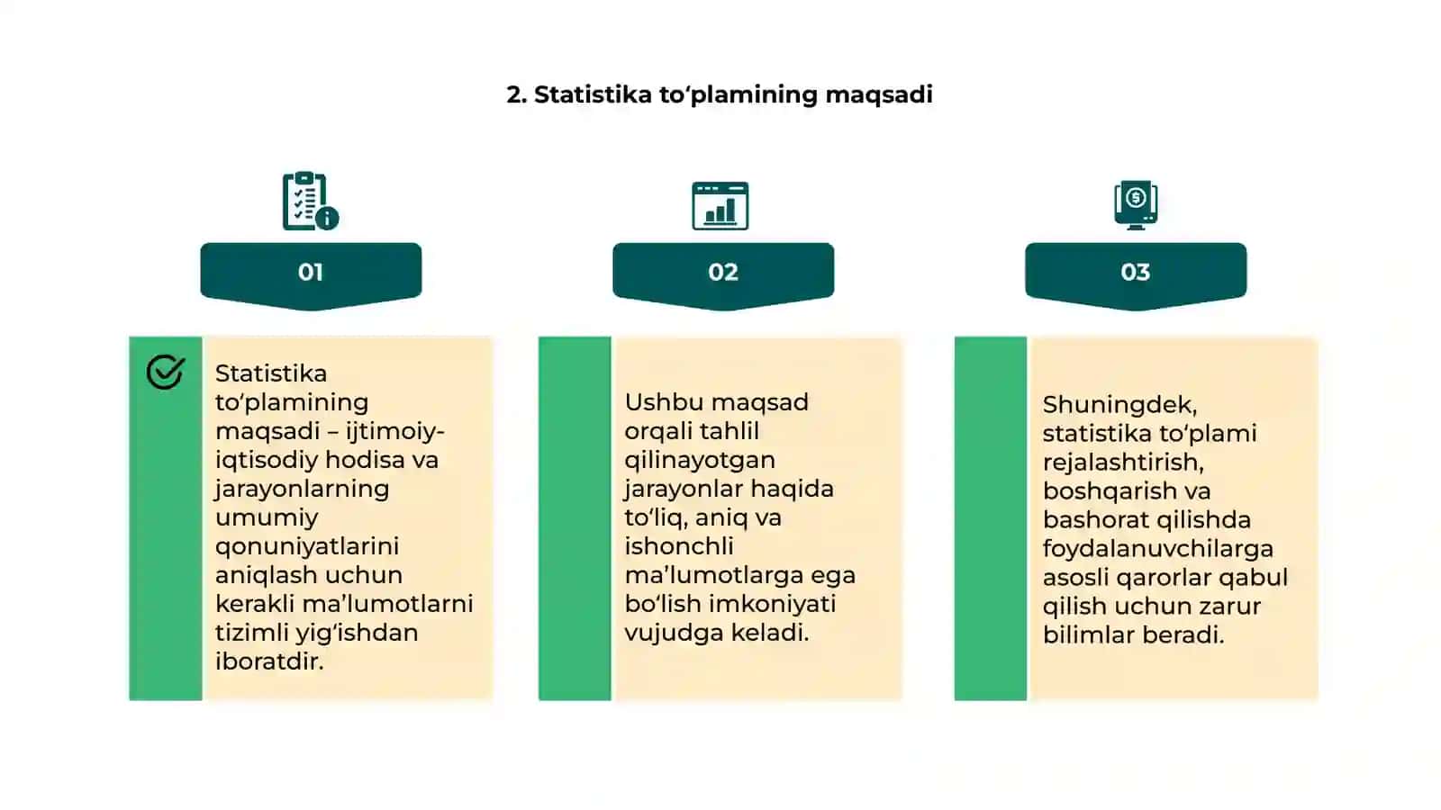 Statistika to‘plamining mazmuni va xususiyatlari 4