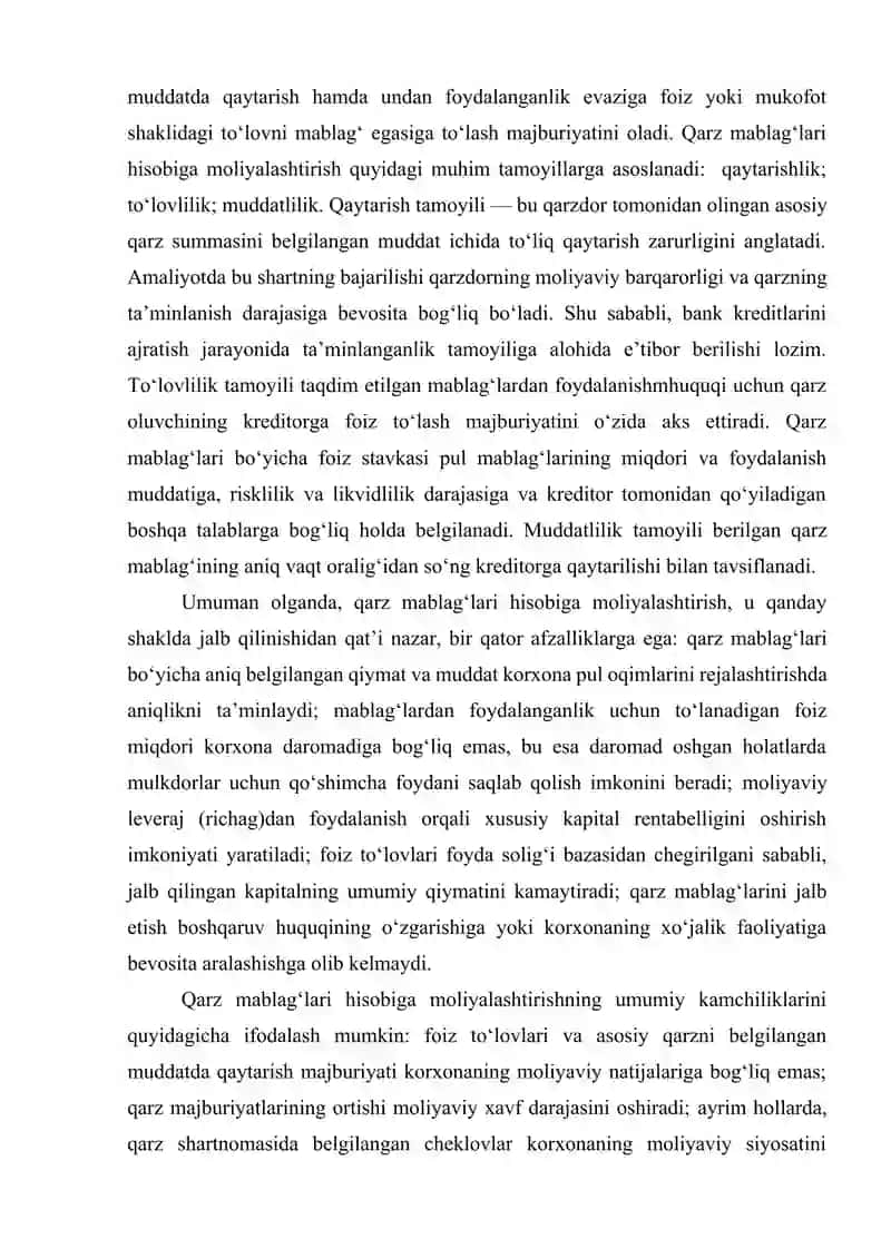 Qarz mablag’lari hisobiga moliyalashtirish 4