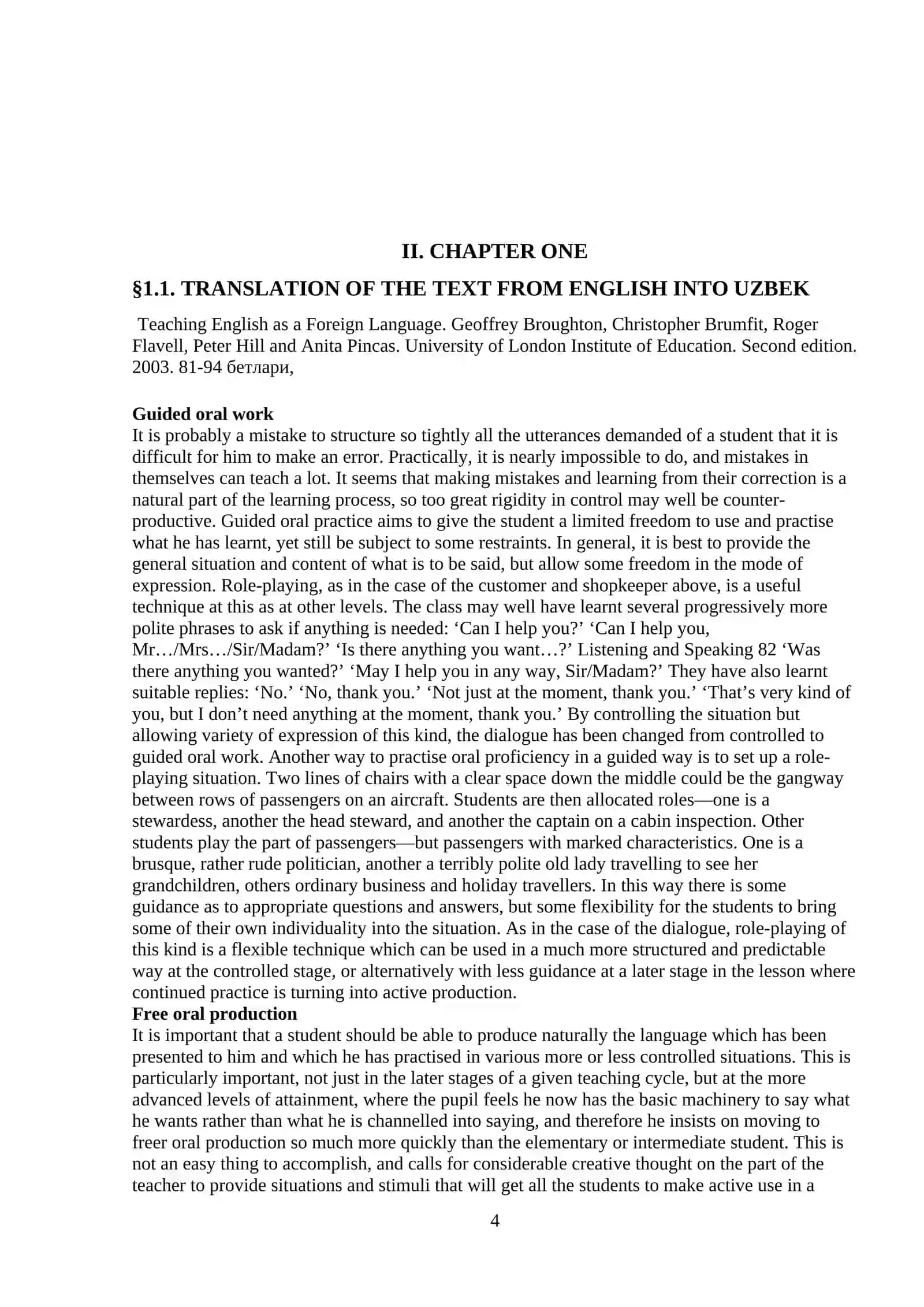 comprehensive course paper on the importance of guided oral work in FLT, providing insights and effe 4