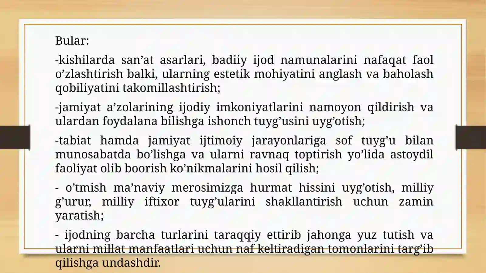 Estetik tarbiyaning turlari va yõnalishlari 4