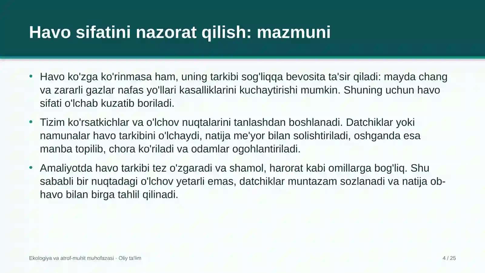 Texnik ko'rik markazlarida havo sifatini nazorat qilish 4