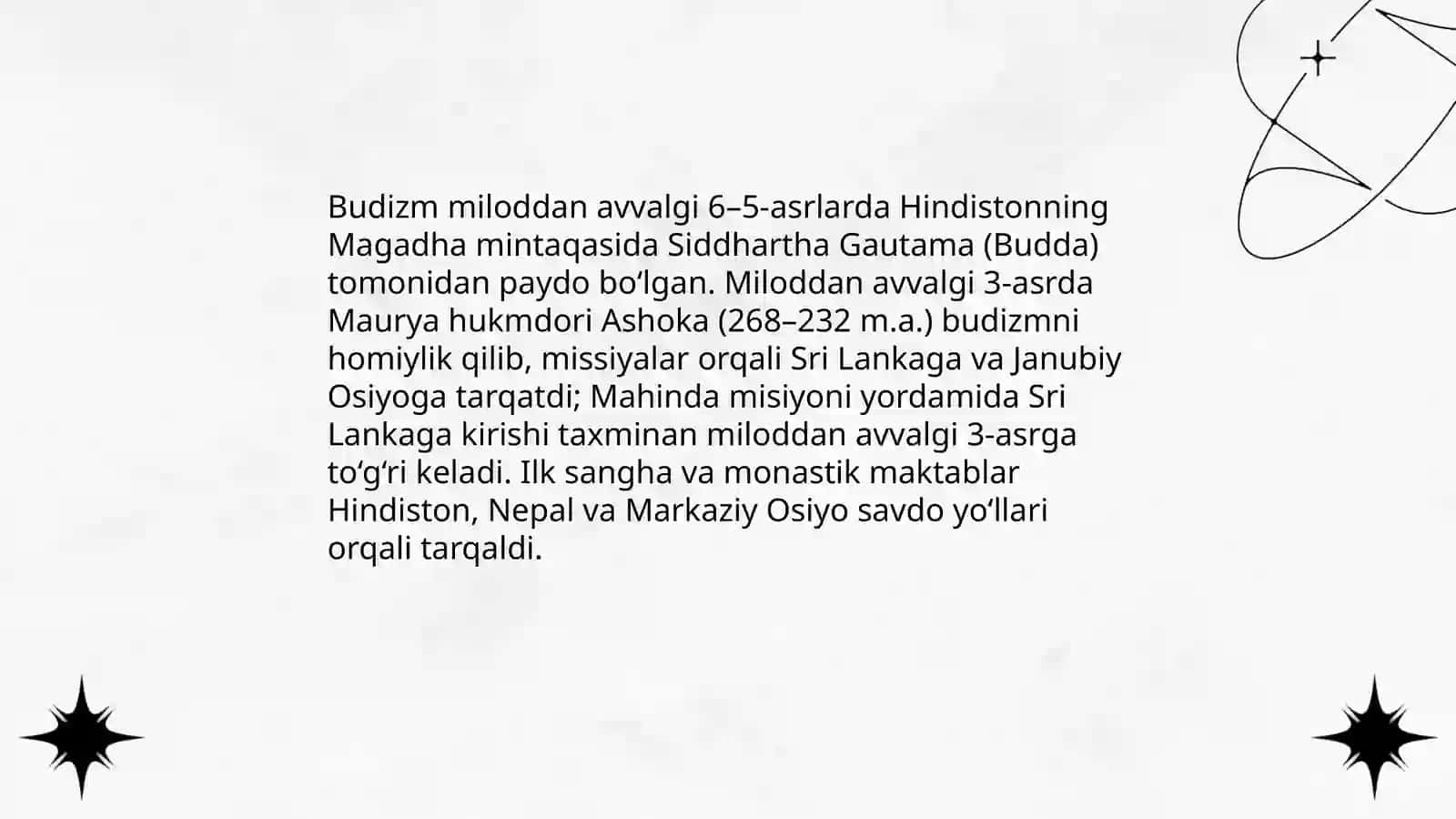 Budizm dini tarixi va asosiy ĝoyalari 4