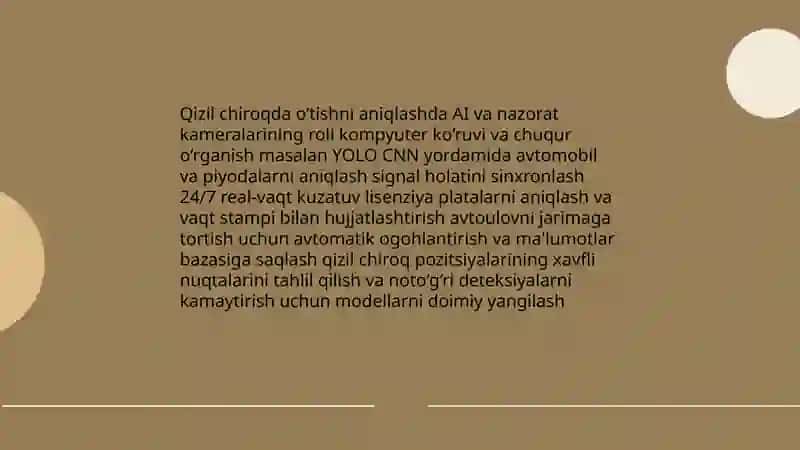 Yo'l harakati xavfsizligida sun'iy intellekt va avtomatik nazorat kameralarining roli 4