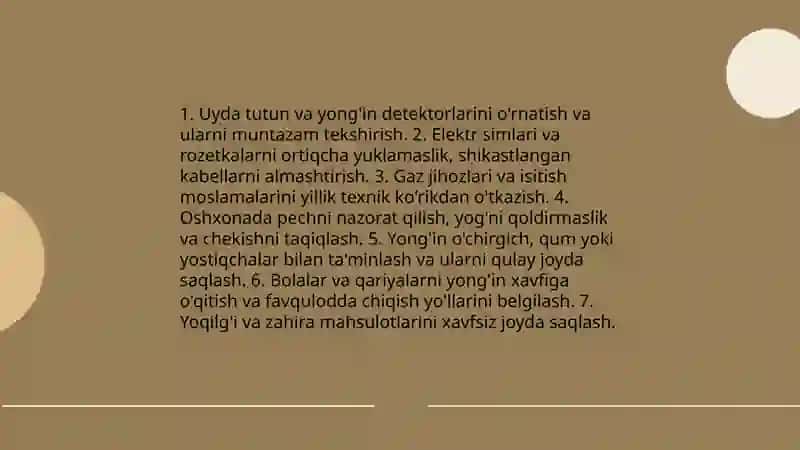 Yong'in xavfsizligi qoidalari 4