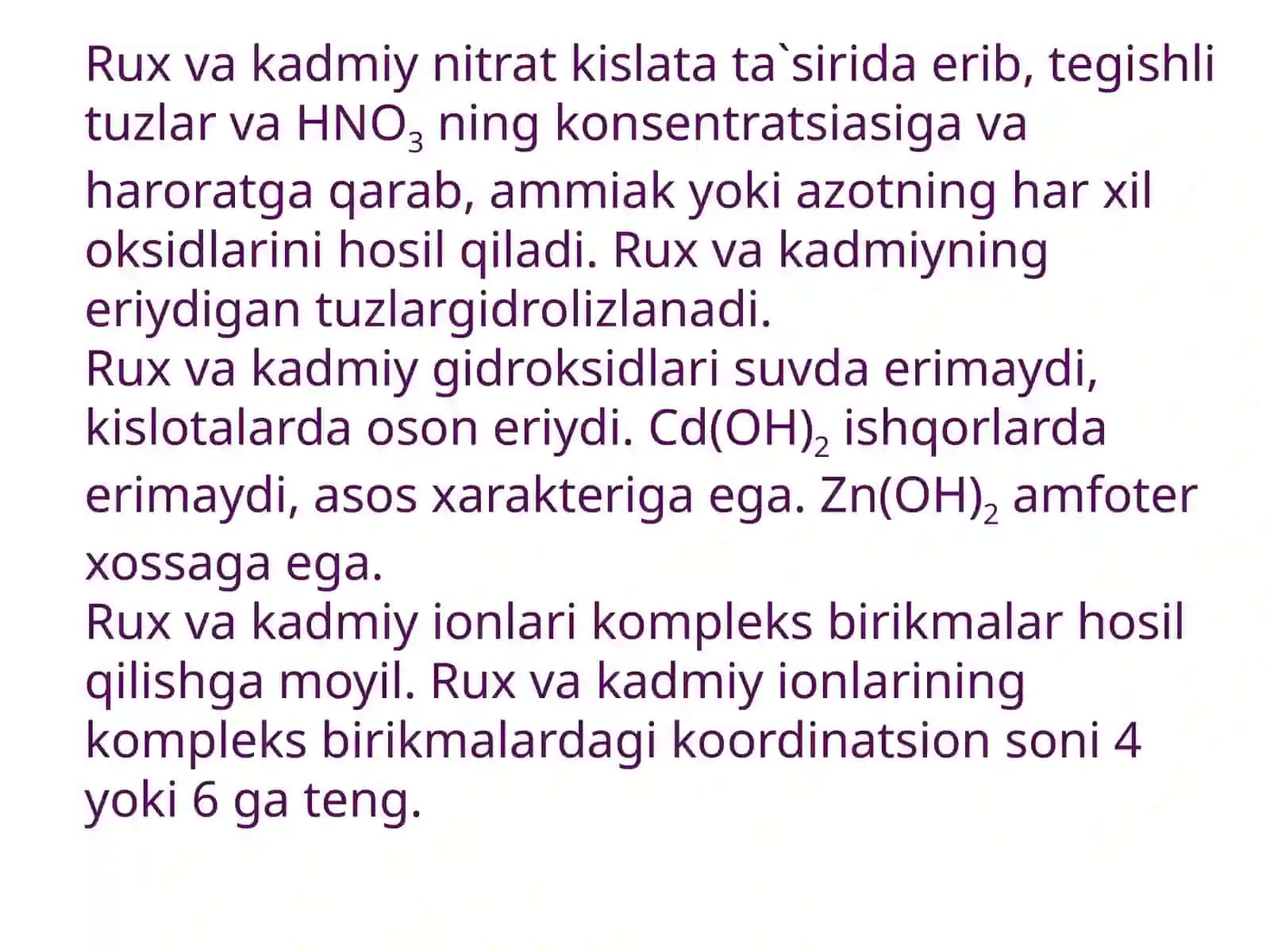 Rux, kadmiy, simob vaularning birikmalari 4