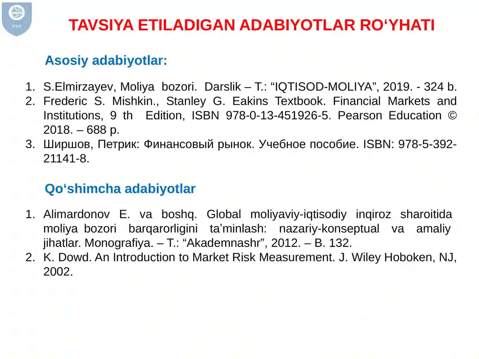 MOLIYA BOZORINING NAZARIY ASOSLARI 4
