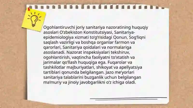 Ogohlantiruvchi joriy sanitariya nazorati 4