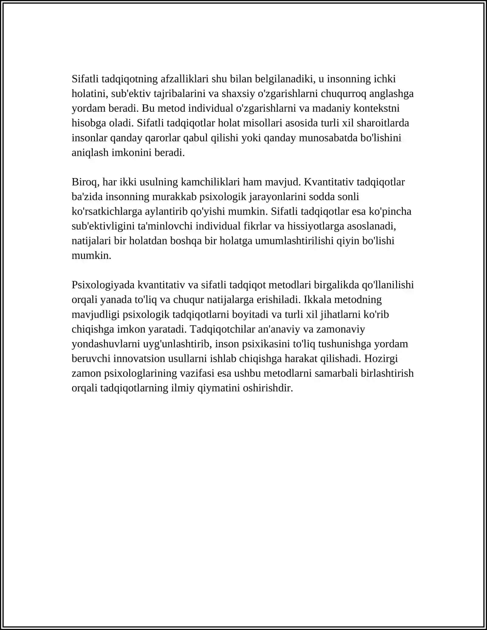 HOZIRGI ZAMON PSIXOLOGIYASINING TADQIQOT METODLARI 4