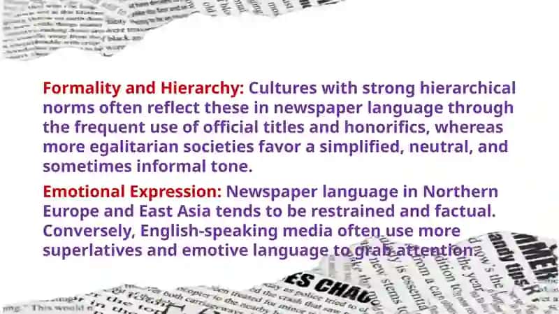 Cultural aspects of newspaper language 4