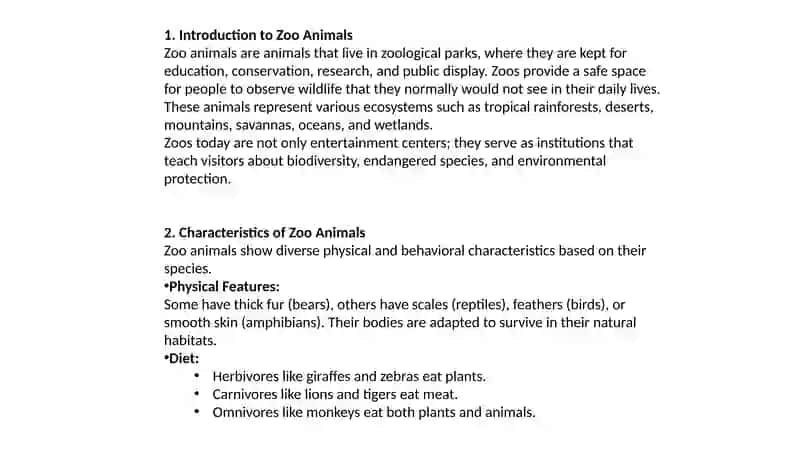 Introduction to Zoo Animals 4