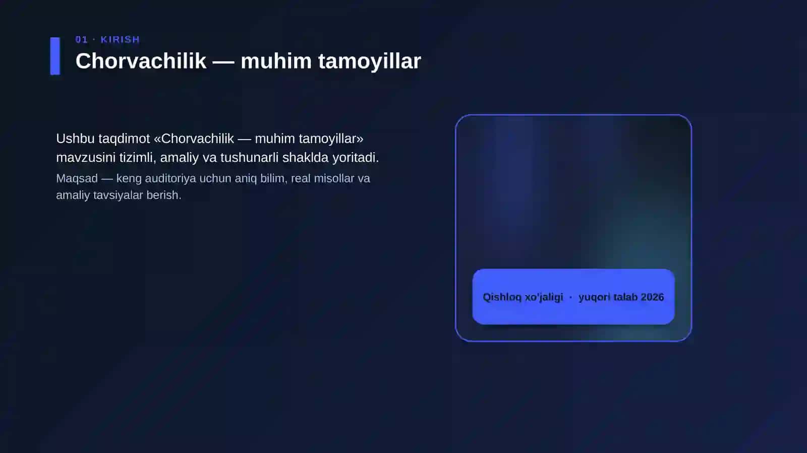 Chorvachilik — muhim tamoyillar 4