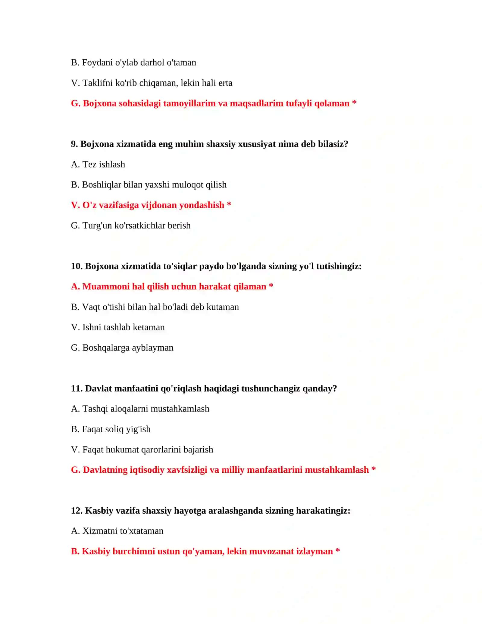 Bojxona test bazalari 4