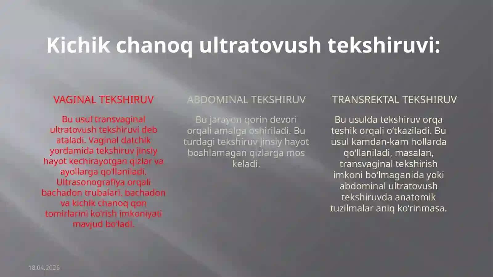 REPRODUKTIV azolarda UTT 4